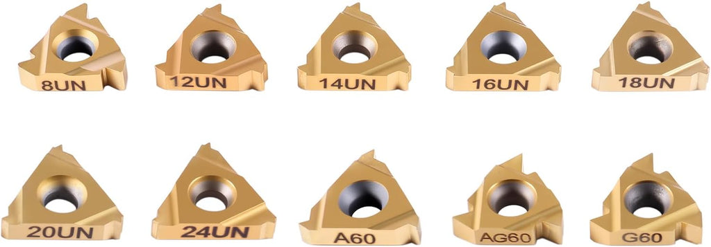 Accusize Industrial Tools 3/4'' Shank Indexable Thread Tool Set, 12Pcs Un External Thread Right, 0028-0283