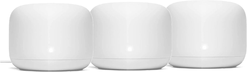 Generic Nest WiFi Router Reliable Home Wi-Fi System with Fast Speed and Whole Home Coverage - Google WiFi Mesh Router Snow (3 Routers), 1XGA00595-A