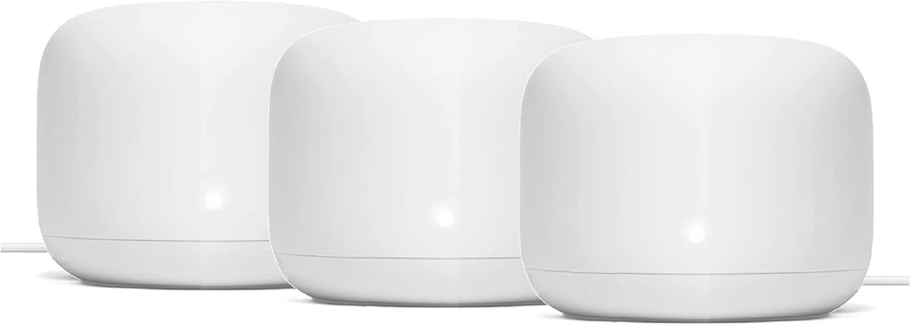 Generic Nest WiFi Router Reliable Home Wi-Fi System with Fast Speed and Whole Home Coverage - Google WiFi Mesh Router Snow (3 Routers), 1XGA00595-A