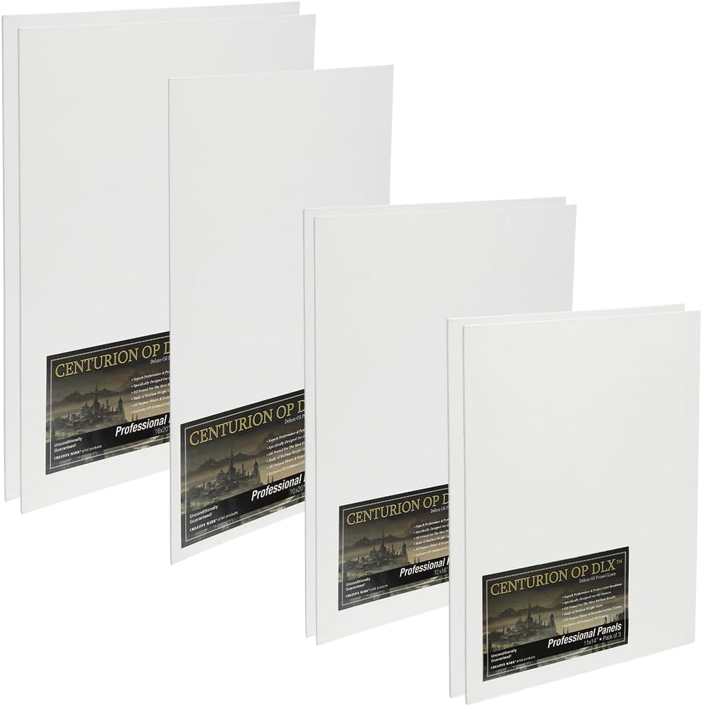 Centurion Deluxe Professional Oil Primed Linen Canvas Bundles - 21 Medium Panels - Art Supplies for Oil & Alkyd Paintings, Professional Canvas Replacement, Acid