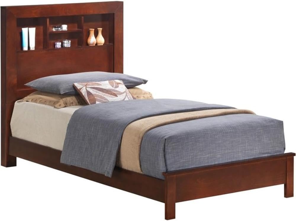 Glory Furniture Burlington Twin Panel Bed in Cherry