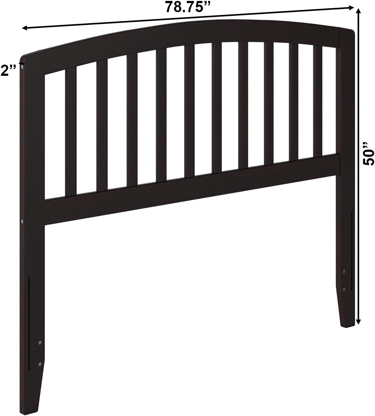 AFI, Richmond Slatted Full Solid Wood Headboard, Espresso
