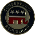 Alternative Novelties Wholesale Lot of 50 GOP Conservative Republican Party Elephant Round Lapel Pin