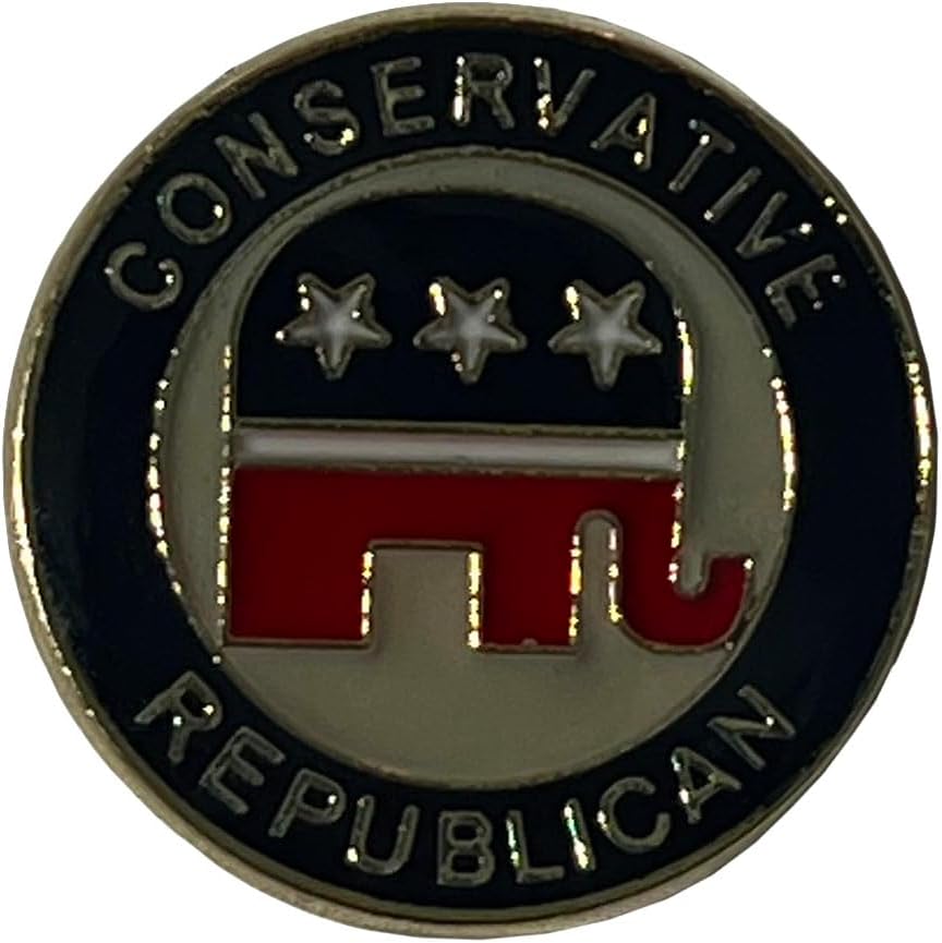 Alternative Novelties Wholesale Lot of 50 GOP Conservative Republican Party Elephant Round Lapel Pin