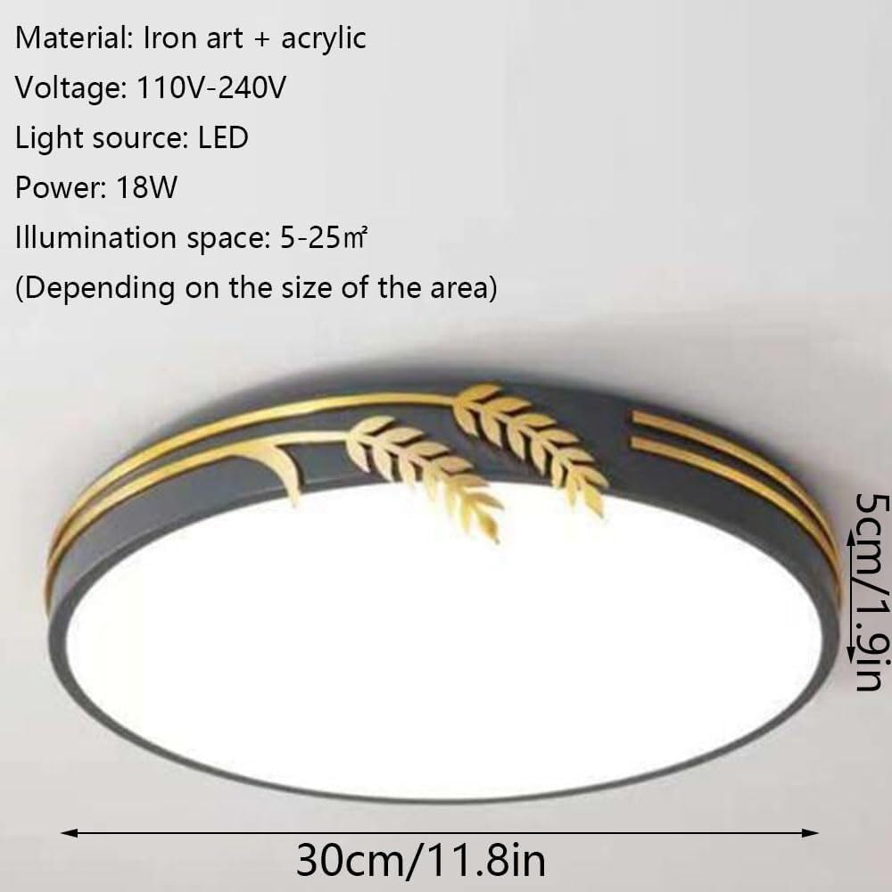 Modern Thin Flat Ceiling Lamp Flush Mount Lighting Ceiling Light LED Macaron Home Office Ceiling Light Fixture for Living Room Bedroom Dining Room Kitchen Study Room Corridor(Green,30cm)