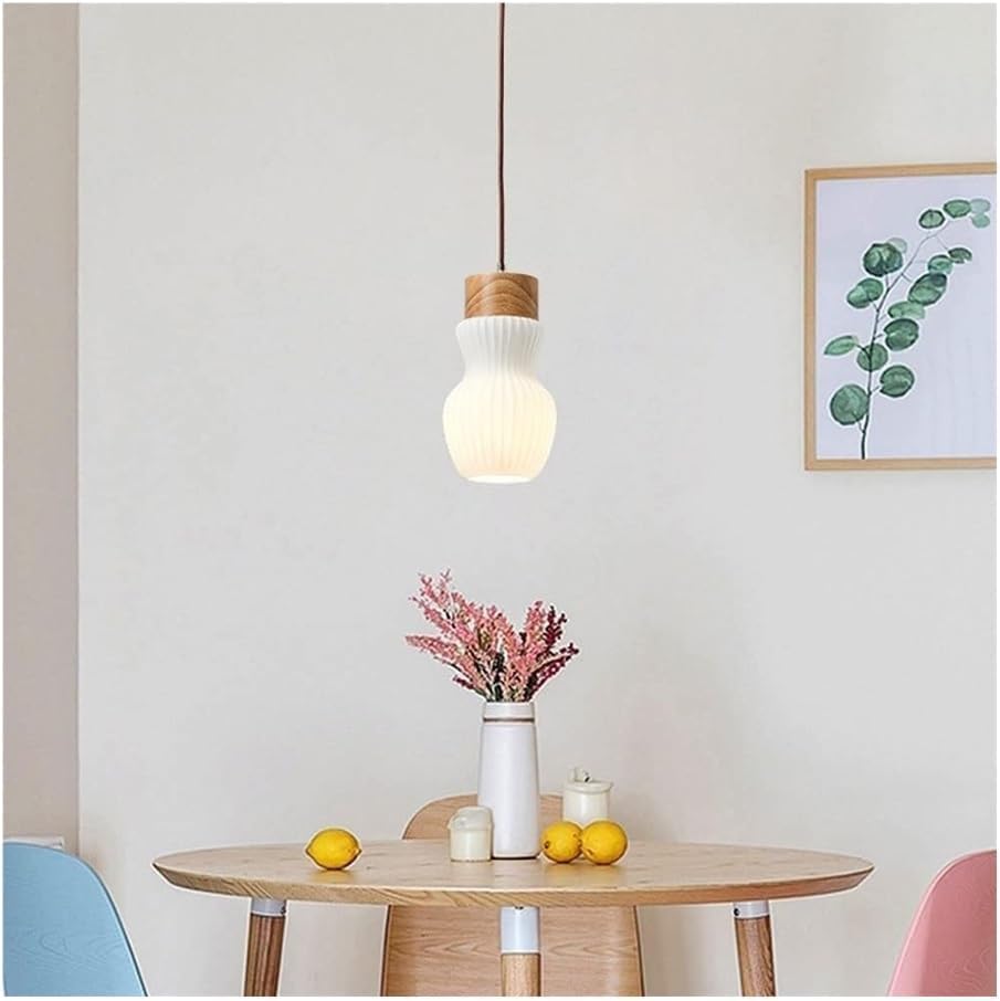White Glass Shade Drop Ceiling Lamp E27 Bedroom Bedside Suspended Lamps Nordic Mini Chandelier Modern Kitchen Island Lighting Fixture for Restaurant Wood Pendant Ligh,Light Ceiling
