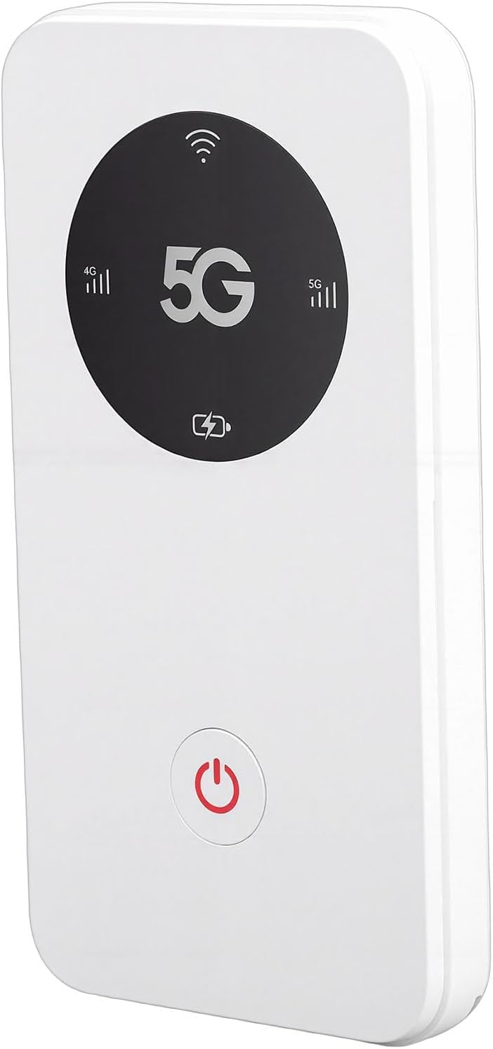 5G Portable Mobile Hotspot, Experience Fast Internet with Travel 5G Hotspot, Nano SIM Slot, 6100mAh Battery for 16 Devices Simultaneously, WiFi 6 Support