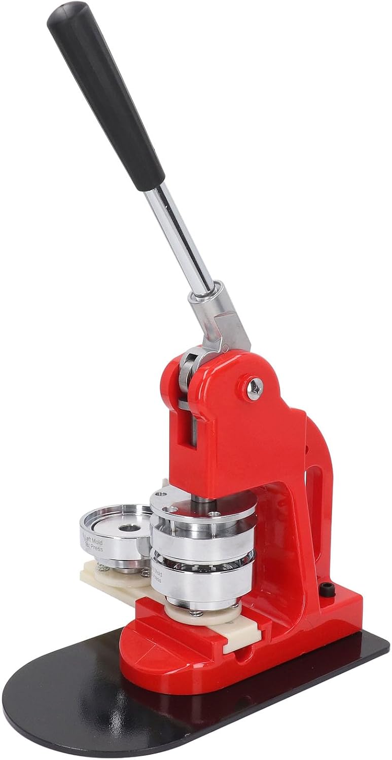 Fafeicy Button Maker Machine Stainless Steel Badge Press with 100PCS Button Parts, High Maker for Homemade Buttons Political Campaigns Sporting Events Parties (25mm)