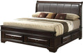 Glory Furniture LaVita Full Storage Bed w/Faux Leather Headboard in Cappuccino
