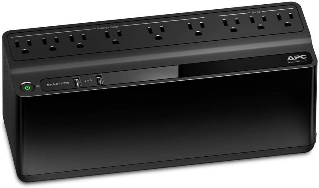 APC Back-UPS 850VA/450W Battery Backup UPS & Surge Protector, 9 Outlets, 20-Min Runtime, Protects PC, Router, NAS & Home Office |Model BE850G2