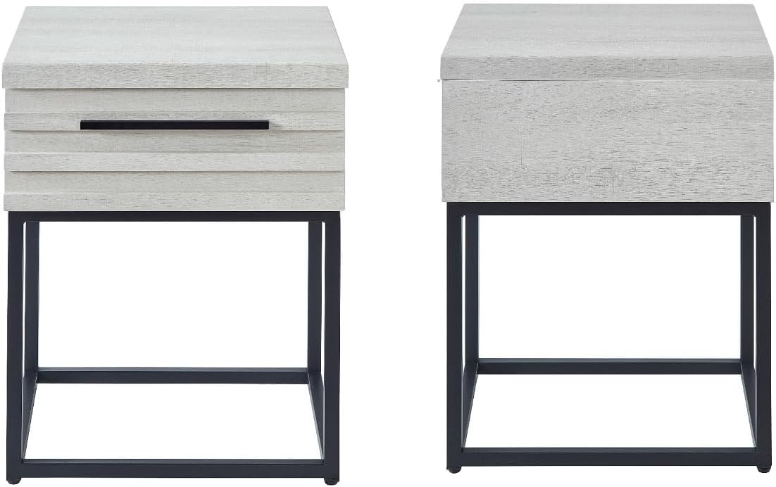 Elegant Plush 2-Piece Bedroom Set for Cozy Comfort, Upholstered Full Bed with Stylish Nightstand, Off White