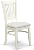 East West Furniture VAC-LWH-C Vancouver Dining Room Chairs - Linen Fabric Upholstered Wooden Chairs, Set of 2, Linen White