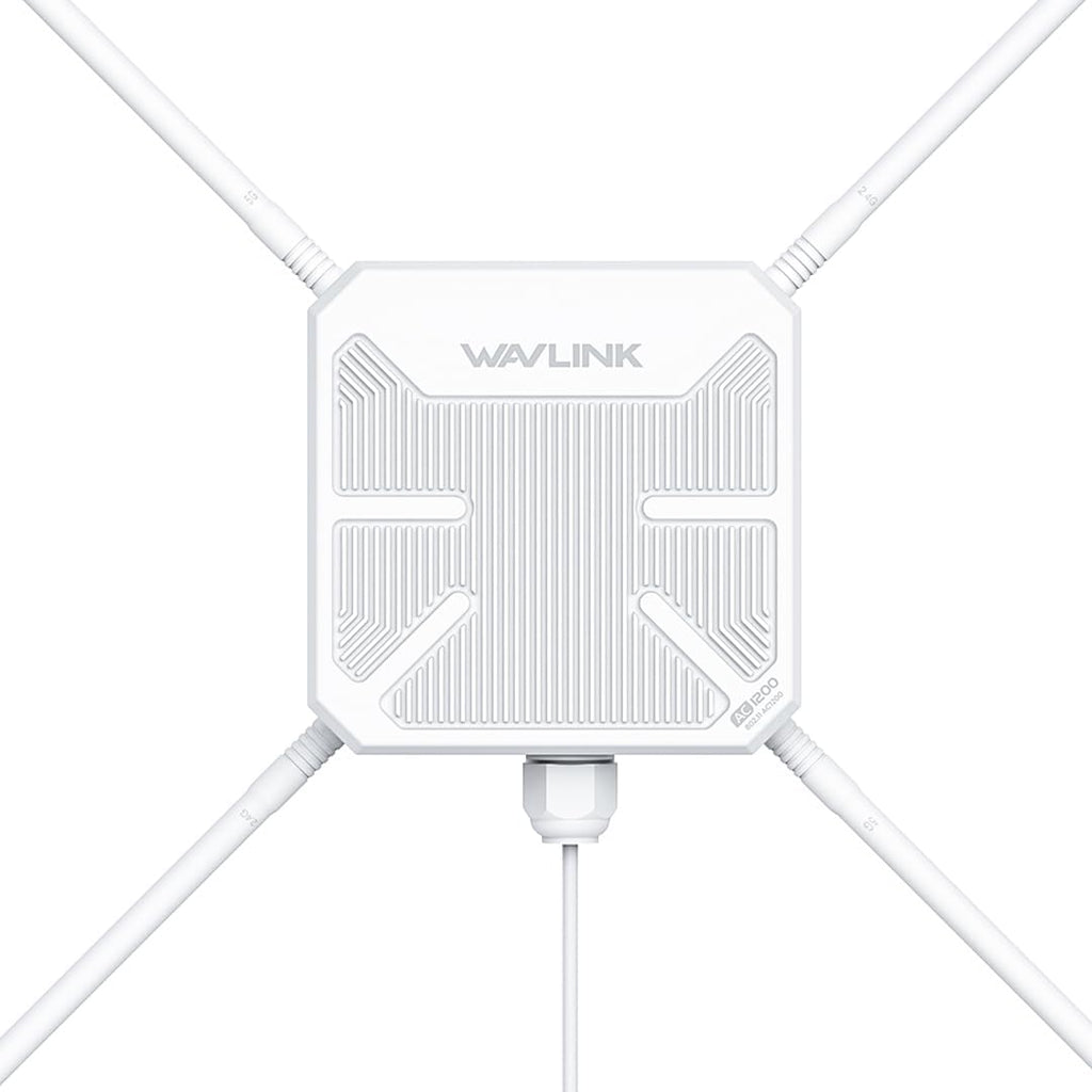WAVLINK AC1200 Outdoor WiFi Extender, Outdoor Access Point, IP65 Weatherproof High Power Long Range WiFi Extender Signal Booster, 4x7dBi Antennas, Compatible Starlink for Farm, Yard, Garden