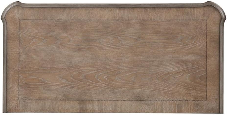 Liberty Furniture Magnolia Manor Makeup Vanity Accent Desk Set with Upholstered Bench European Traditional - Antique White & Weathered Bark