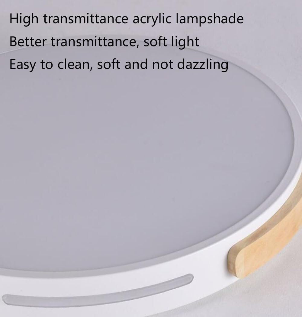 Chinese Style LED Ceiling Lamp Simple Round Macaron Lighting Ceiling Light Flush Mount Flat Ceiling Light Fixture for Living Room Bedroom Dining Room Kitchen Study Room Corridor(Dark,42cm)