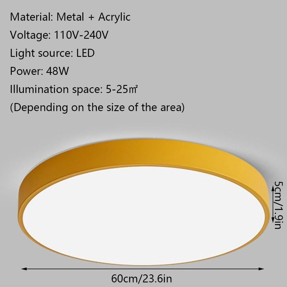 Simple Macaron LED Ceiling Lamp Ultra-Thin Recessed Thin Flat Ceiling Light Modern Flush Mount Lighting Ceiling Light Fixture for Living Room Bedroom Dining Room Kitchen Study Room(Blue,60cm)