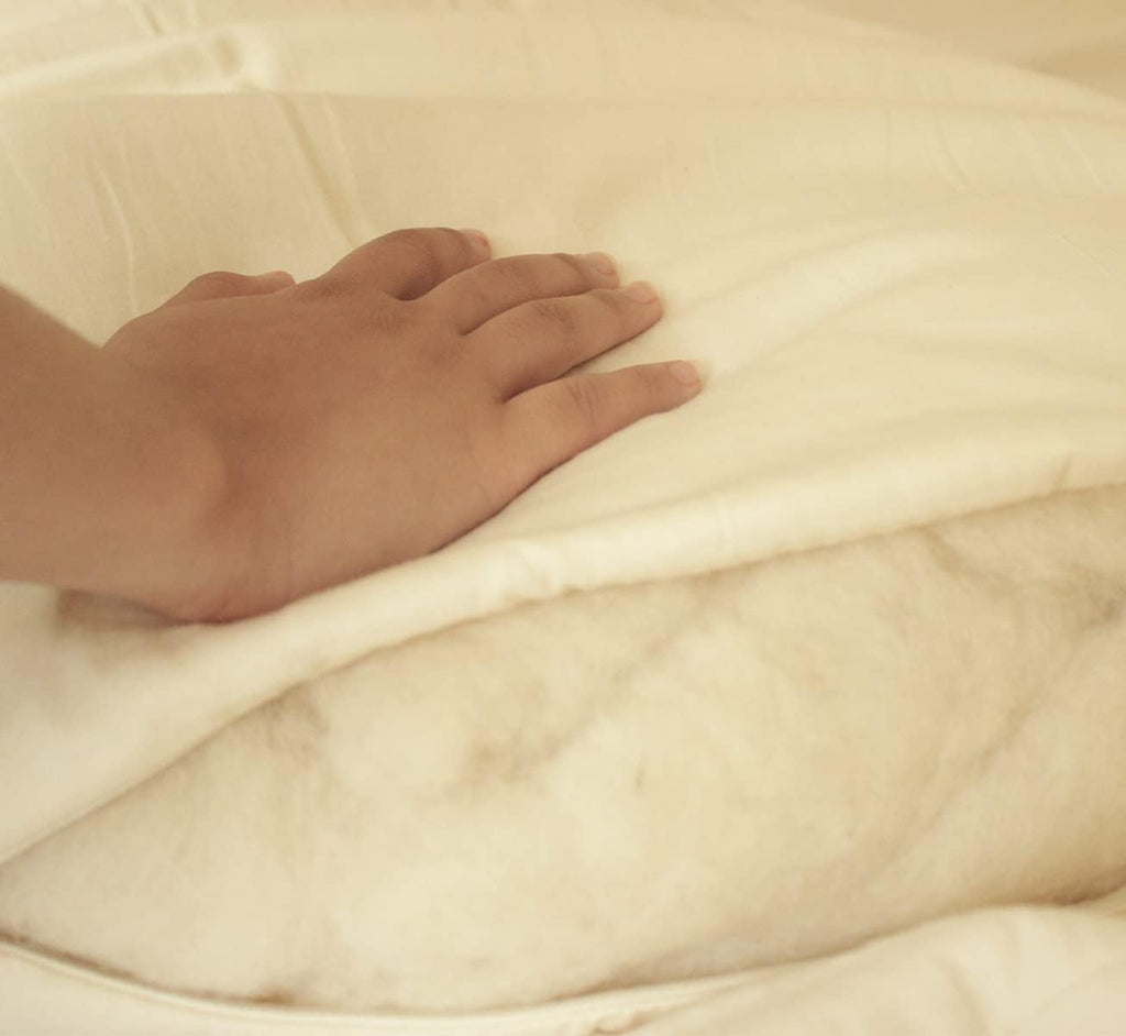 Turmerry Natural Wool Filled Pillows Size: Body Pillow 20X54, Firmness: Regular