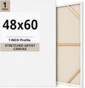 Premium Canvas for Painting - 36x48-32x46-32x50-32x54 Inch - 1 inch Thick - Backboard -Acrylic, Oil, Watercolor Art - XL - Extra Large - Professional Artist Quality White Blank (48x60)