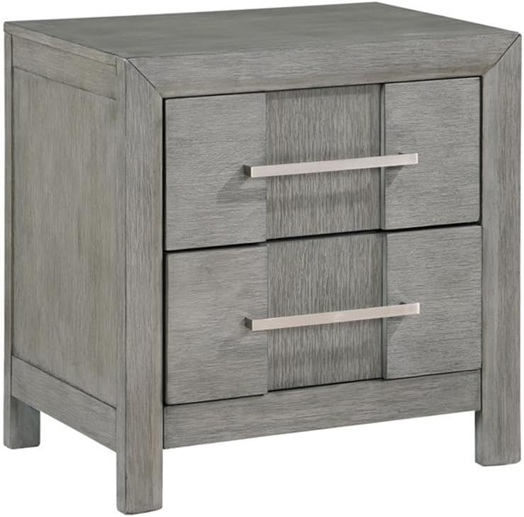 Full 5PC Modern Style Storage Bedroom Set Made with Wood in Gray