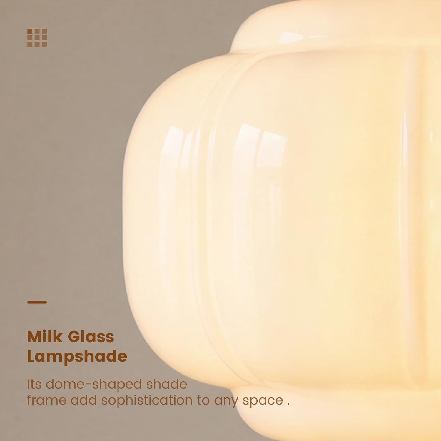 Milk Glass Ceiling Light Fixture - Antique Brass Semi Flush Mount Pendant Light for Kitchen, Hallway, and Bedroom 15 inch (White 15 inch)