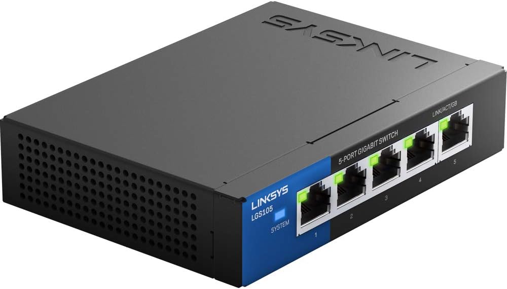 ARRIS Surfboard SB8200 DOCSIS 3.1 Cable Modem, Approved for Comcast Xfinity, Cox & Linksys LGS105: 5-Port Business Desktop Gigabit Ethernet Unmanaged Switch, Computer Network, Wired
