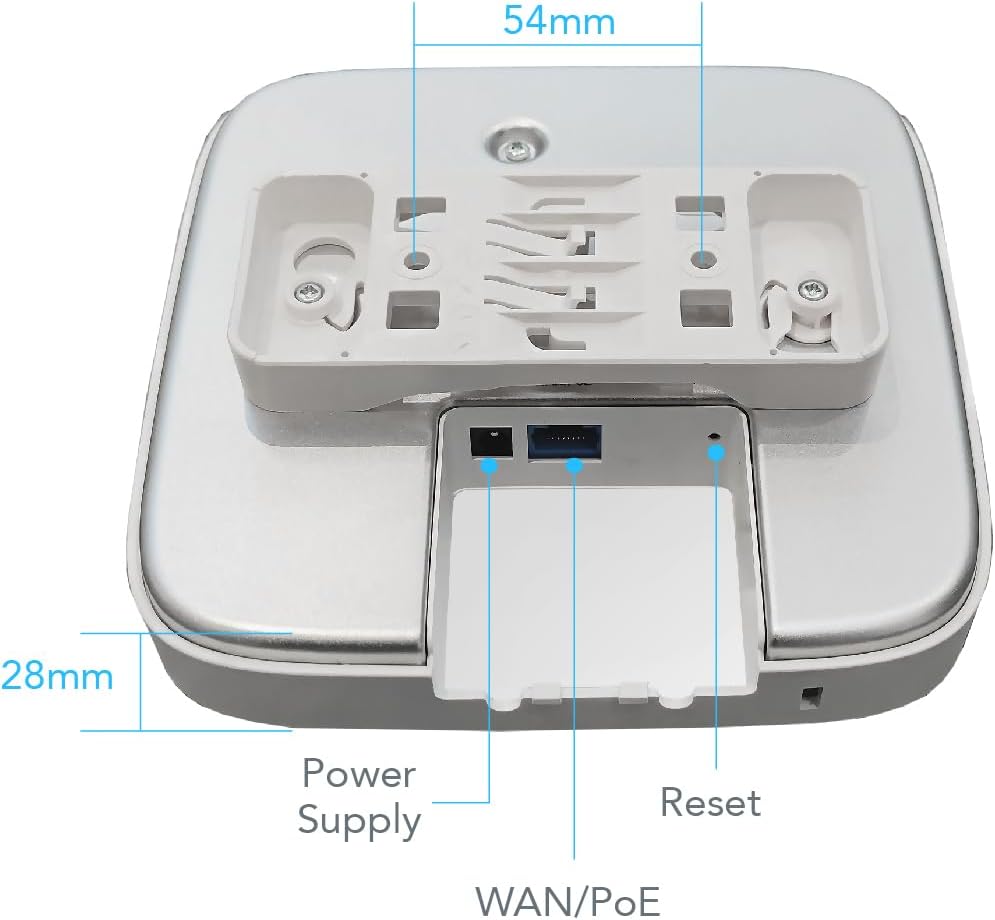 InHand Networks EAP600 Wi-Fi 6 Access Point (AX3000) - Cloud-Managed Enterprise Wireless AP for High Density, Dual-Band 802.11ax, Seamless Mesh for Business, Retail & Hotel, PoE Powered