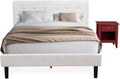 HomeStock Rustic Recluse 2 Piece Bedroom Set - Size Button Tufted Bed - Velvet Upholstered Headboard and A Nightstand Queen/Burgundy/White