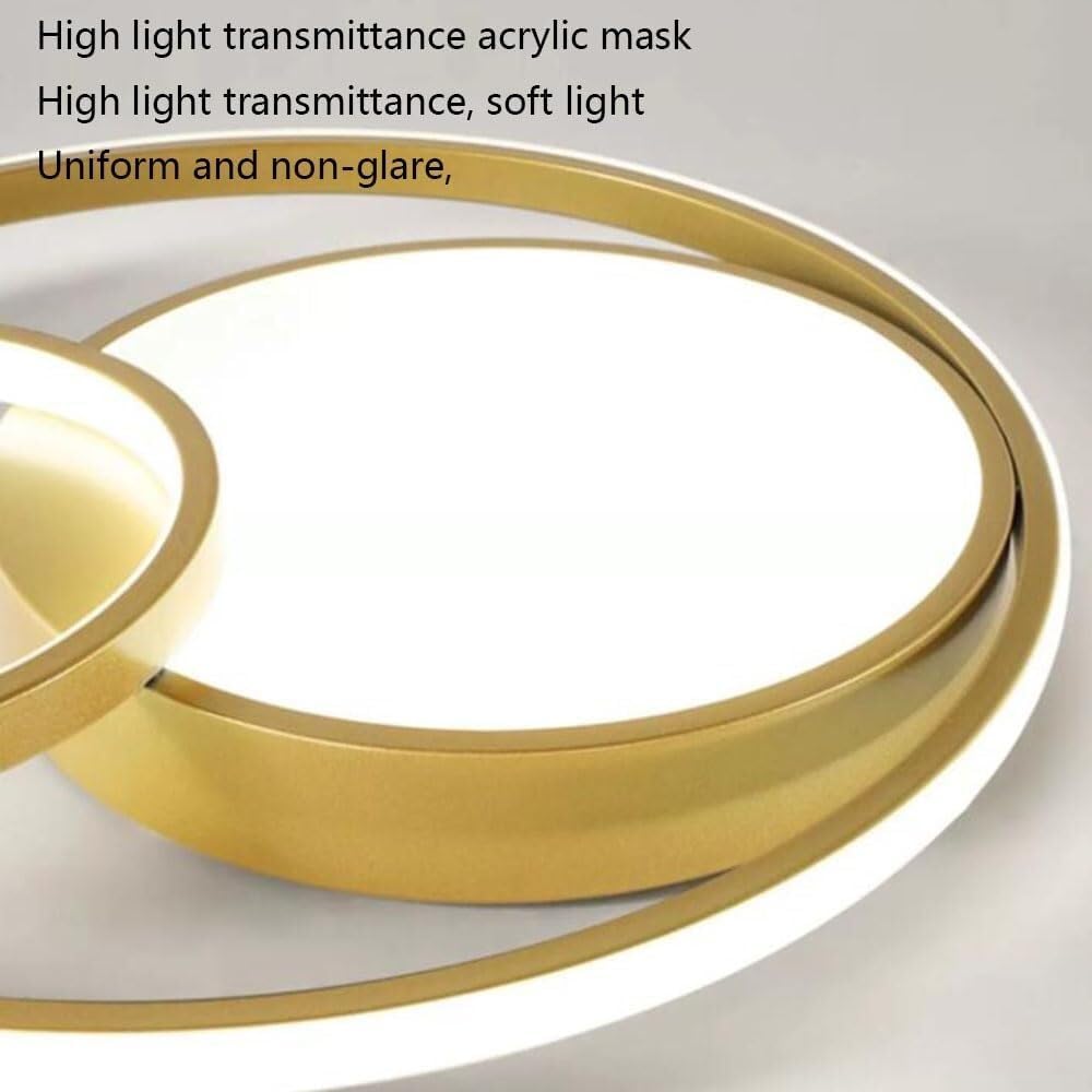 Fashionable Flat Ceiling Light Modern Flush Mount Lighting Ceiling Lamp 3 Color Temperatures Ceiling Light Fixture for Living Room Bedroom Dining Room Kitchen Study Room Corridor(Gold,60cm)