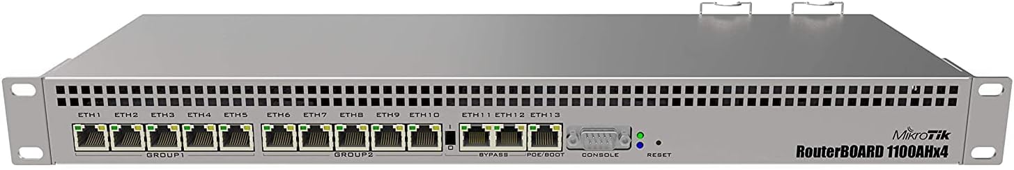 Mikrotik RouterBoard RB1100AHx4 13x Gigabit Ethernet ports Router maximum throughput of up to 7.5Gbit