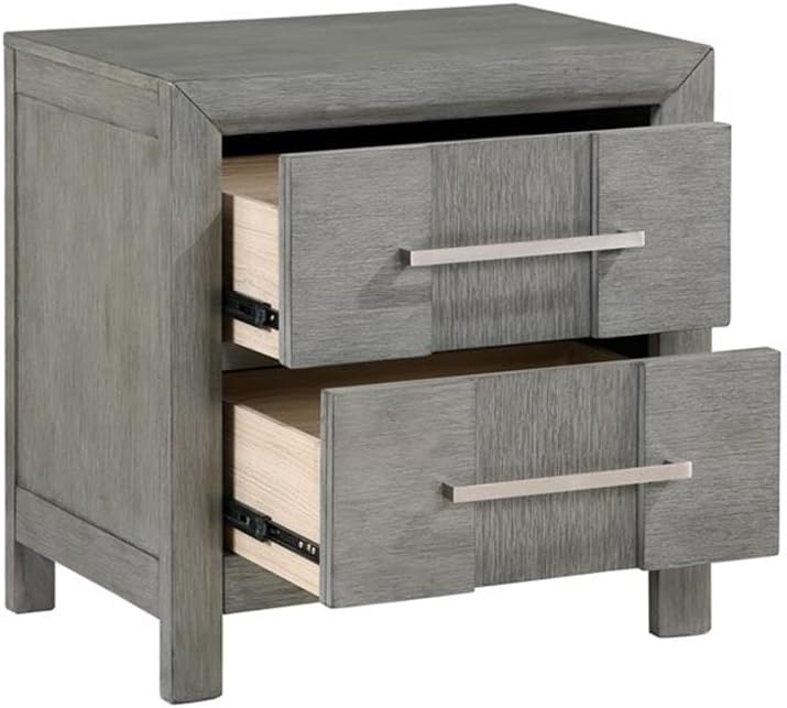 Full 5PC Modern Style Storage Bedroom Set Made with Wood in Gray
