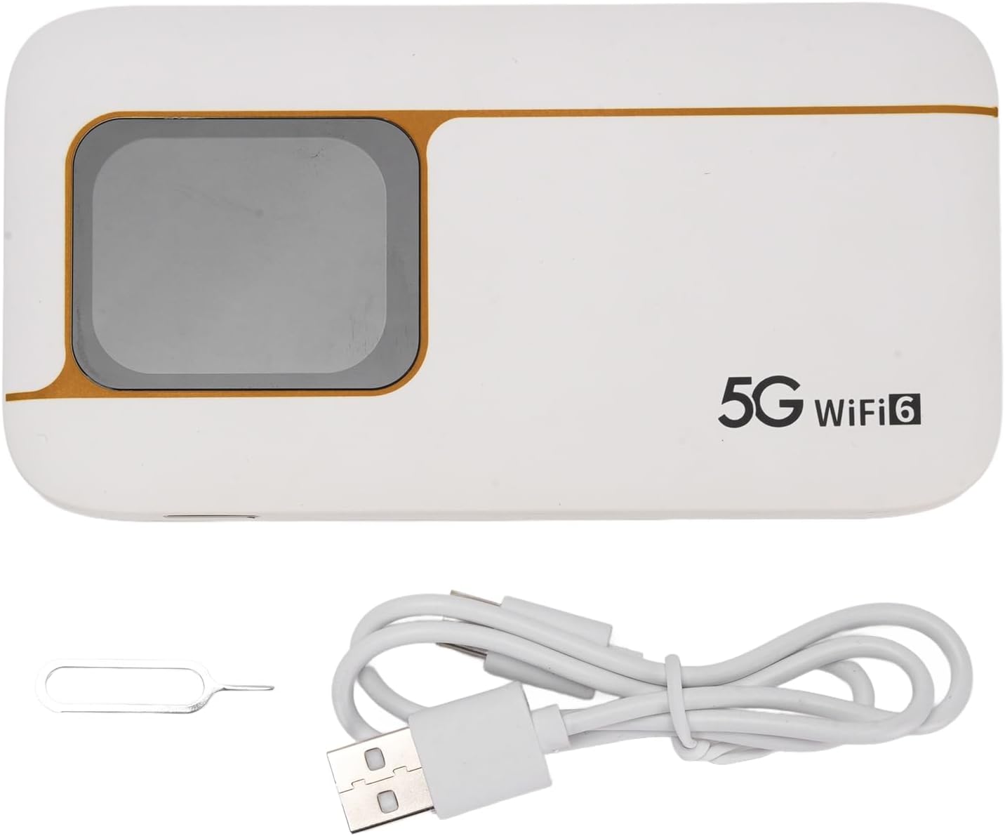 Fast 5G Mobile Hotspot WiFi 6 Router 7100mAh Portable Router IP67 Design Material ABS White 5.35x2.83x0.63in