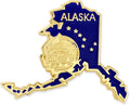 PinMart State Shape Flag Lapel Pin