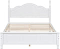 Bedroom Set of Furniture, Wooden Platform Bed and Two Bedside Tables, for Family Use(White(Full))