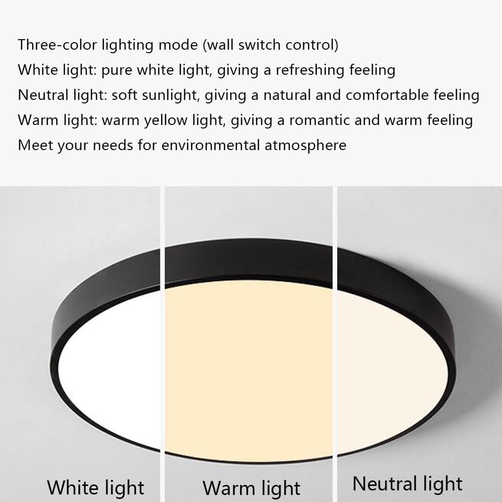 Simple Round LED Ceiling Lamp 3000K-6000K Dimming Thin Flat Ceiling Light Modern Flush Mount Lighting Ceiling Light Fixture for Living Room Bedroom Dining Room Kitchen Study Room Corridor(30cm)