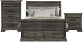 Picket House Hyde Full Sleigh Storage 3PC Bedroom Set in Charcoal