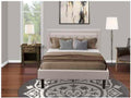 HomeStock Southwestern Sanctuary 2 Piece Platform Bedroom Set with 1 Wood Bed Frame and a Mid Century Modern Nightstand Reliable and Mist Beige Linen Fabric Full/Distressed Jacobean