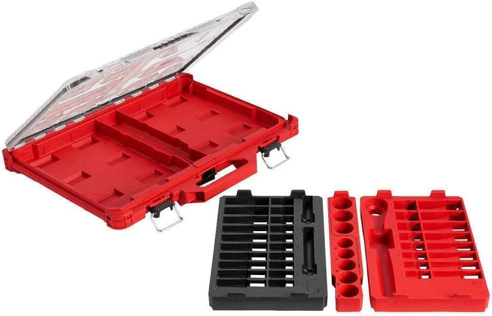 Suitable For Milwaukee 1/2'' Drive Ratchet/Socket Set w/Packout Organizer - 47 PC, Model# 48-22-9487, Silvery