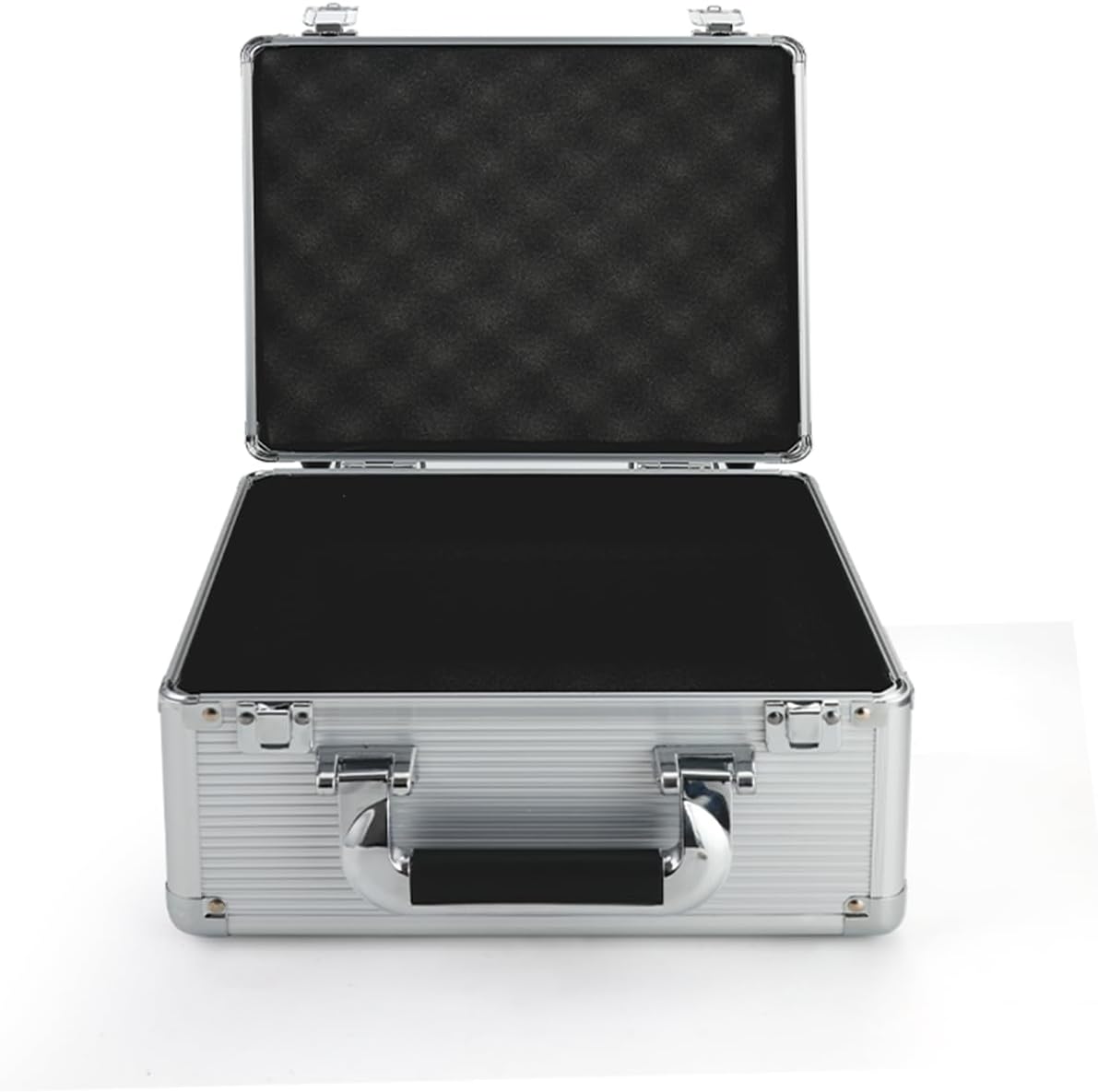 Aluminum Alloy Toolbox Storage Carry Case,Portable Travel Luggage Organizer Box for Audio GuestBook Telephone with Classic Retro Craftsmanship(Silver)