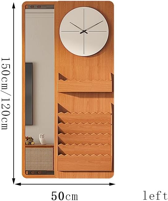 UNNS Wall-Mounted Sliding Dressing Mirror and Dressing Table Integrated, Bedroom Full-Length Mirror with Storage Bracket (Color : A, Size : 120CM)