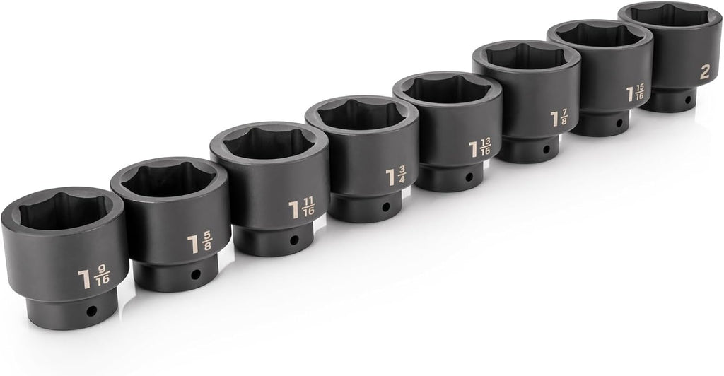 TEKTON 1/2 Inch Drive Shallow 6-Point Impact Socket Set, 8-Piece (1-9/16-2 in.) | SID92004