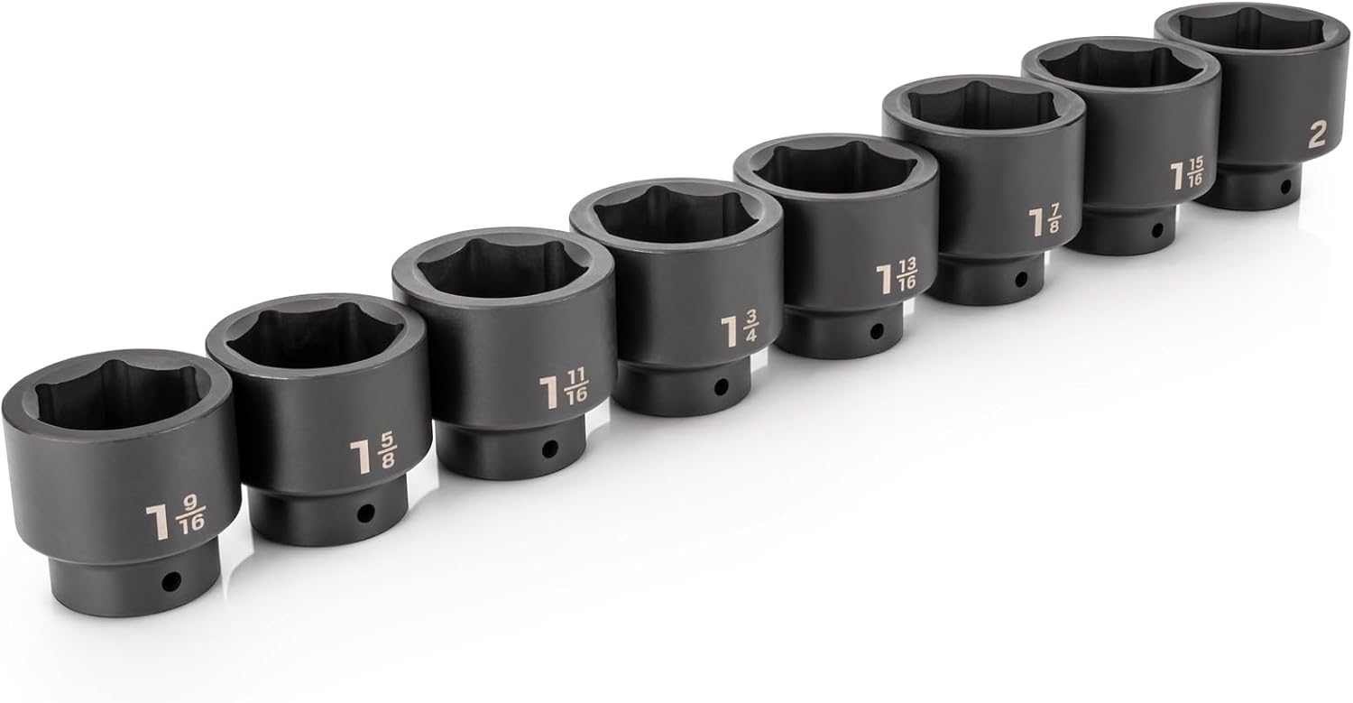 TEKTON 1/2 Inch Drive Shallow 6-Point Impact Socket Set, 8-Piece (1-9/16-2 in.) | SID92004