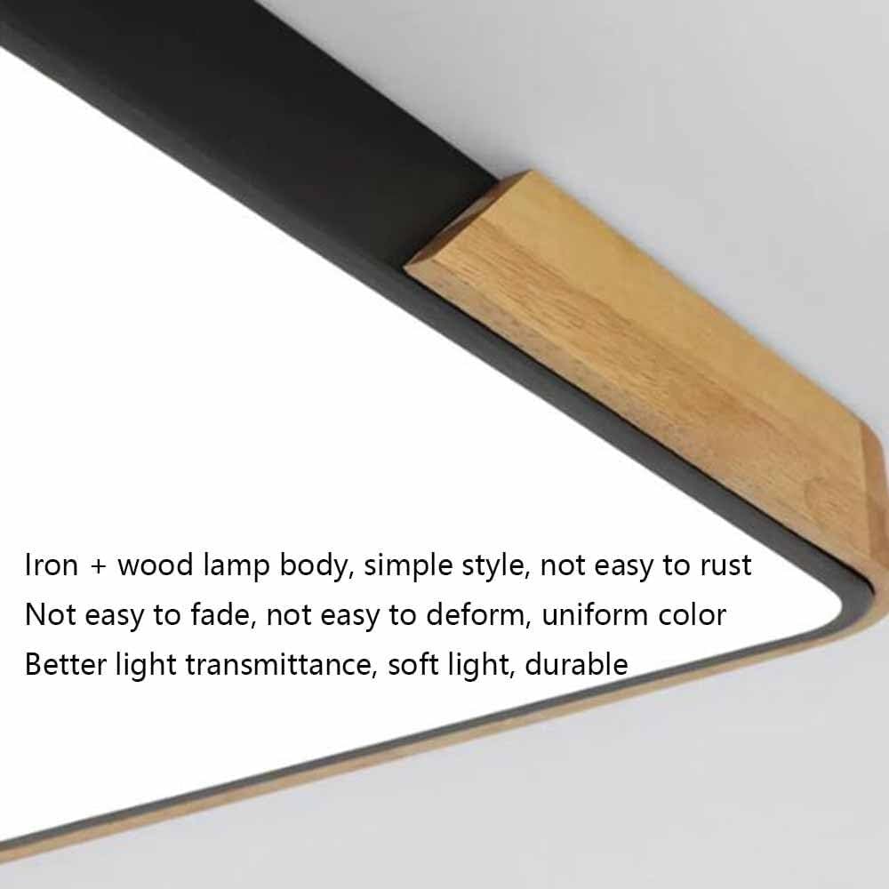 Thin Flat LED Ceiling Lamp Modern Flush Mount Lighting Ceiling Light Indoor Wooden Square LED Ceiling Light Fixture for Living Room Bedroom Dining Room Kitchen Study Room Corridor(50cm)