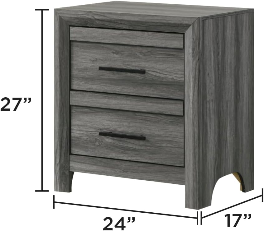 GOWE Denver Modern Style 4 Pc Full Bedroom Set Made with Wood in Gray (NJ Inventory)