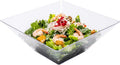 Restaurantware 160 Ounce Square Bowls 25 Disposable Salad Bowls - Heavy-Duty Large Clear Plastic Serving Bowls For Parties Catering Or Buffets Serve Desserts Salads Or Appetizers