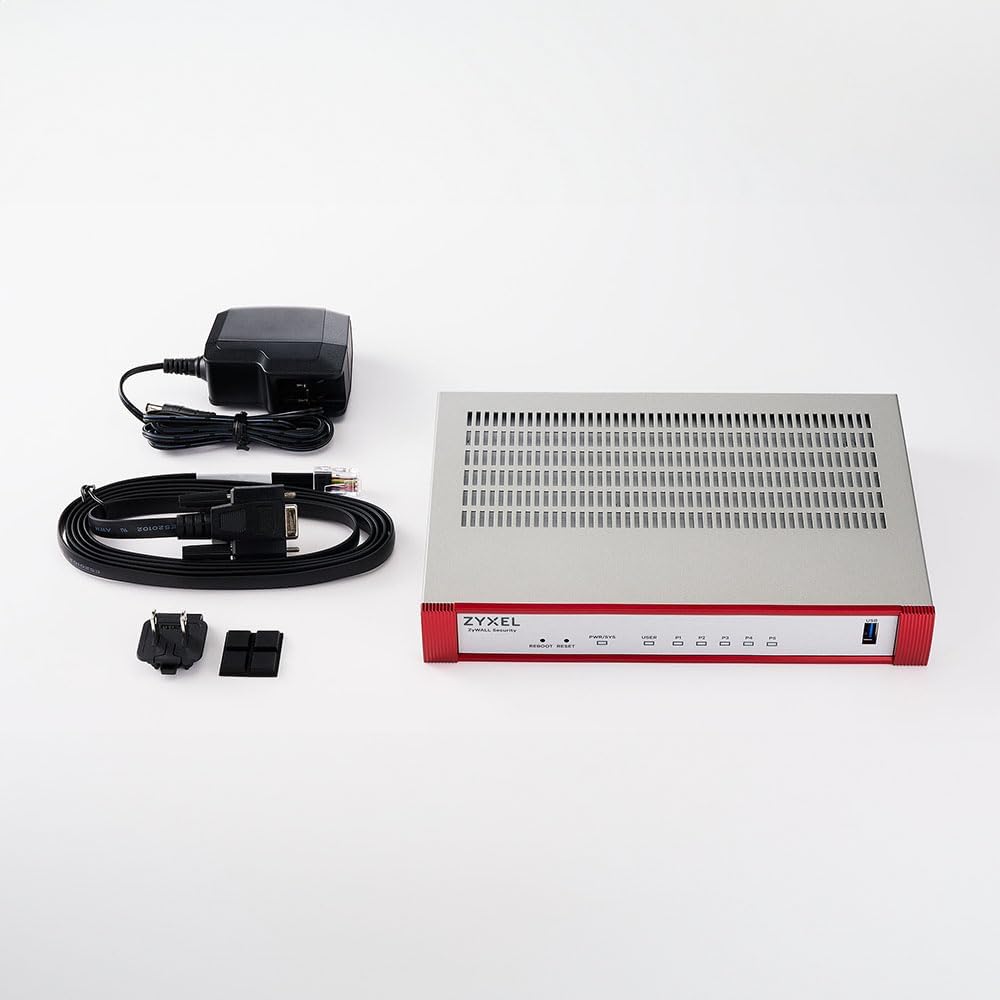 Zyxel USGFLEX50H Cyber Security Firewall | 2 Gbps, Up to 25 Users | Hardware Only | 5X Gigabit Ports | IPSec/SSL VPN, IPS Anti-Malware, UTM | Nebula Cloud | Fanless | TAA Compliant