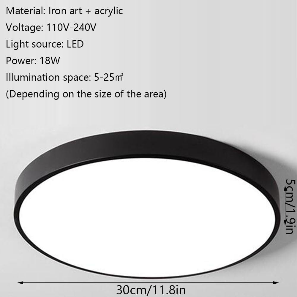 Simple Round LED Ceiling Lamp 3000K-6000K Dimming Thin Flat Ceiling Light Modern Flush Mount Lighting Ceiling Light Fixture for Living Room Bedroom Dining Room Kitchen Study Room Corridor(30cm)