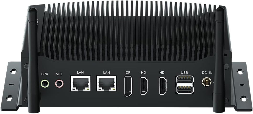 WEIDIAN Fanless PC, Industrial Mini PC, Core i7-10510U (up to 4.90 GHz), 2HD+DP Triple Display, 2RS232/RS422/RS485 COM, 2RJ45 LAN, 6USB, GPIO, WiFi, BT, Win11, Linux, Ubuntu(64GB RAM 1TB SSD 2TB HDD)