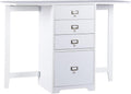SEI Furniture Drop-Leaf Desk w/Storage, White