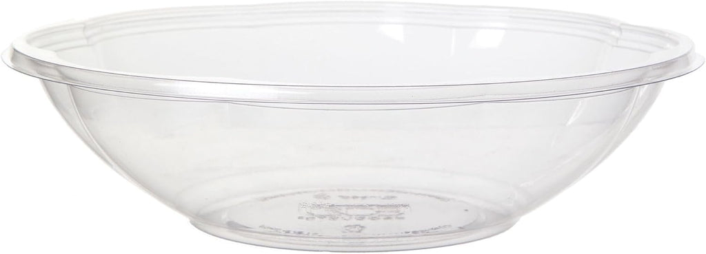 ECO PRODUCTS Compostable Clear PLA Plastic 48oz Squat Salad Bowl No Lid, Case of 300, Disposable Round To Go Food Containers, Lids Sold Separately, Renewable PLA Material Made from Plants, ASTM, BPI