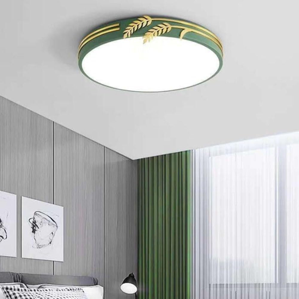 Modern Thin Flat Ceiling Lamp Flush Mount Lighting Ceiling Light LED Macaron Home Office Ceiling Light Fixture for Living Room Bedroom Dining Room Kitchen Study Room Corridor(Green,30cm)